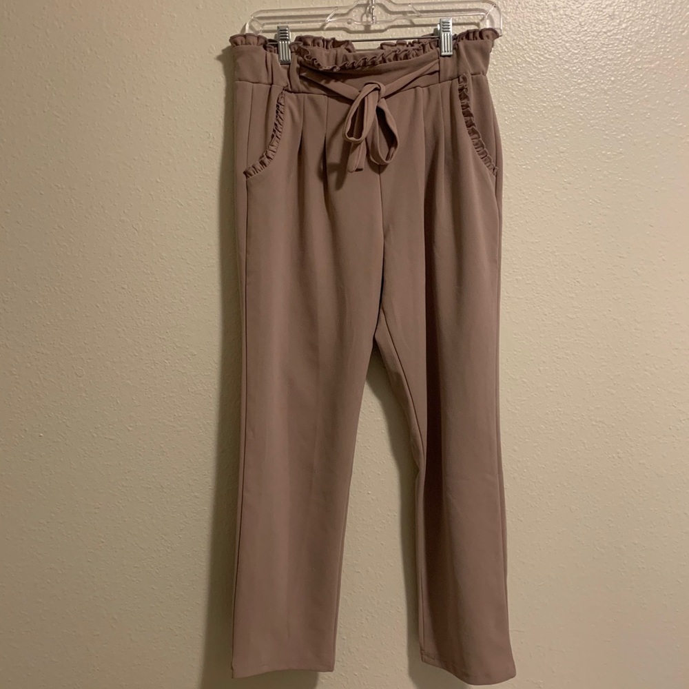 Mauve Paper Bag Pants